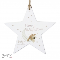 Personalised Boofle Baby Wooden Star Decoration