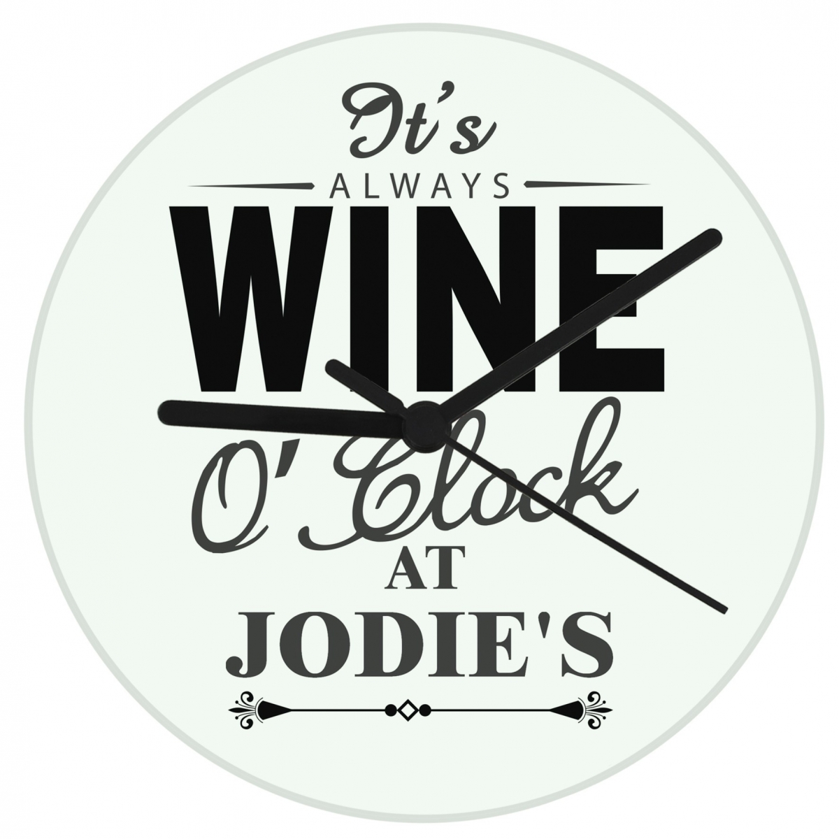 Personalised Wine O'Clock Clock