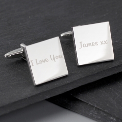 Personalised Any Message Square Cufflinks