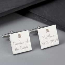 Personalised Decorative Wedding Any Role Square Cufflinks