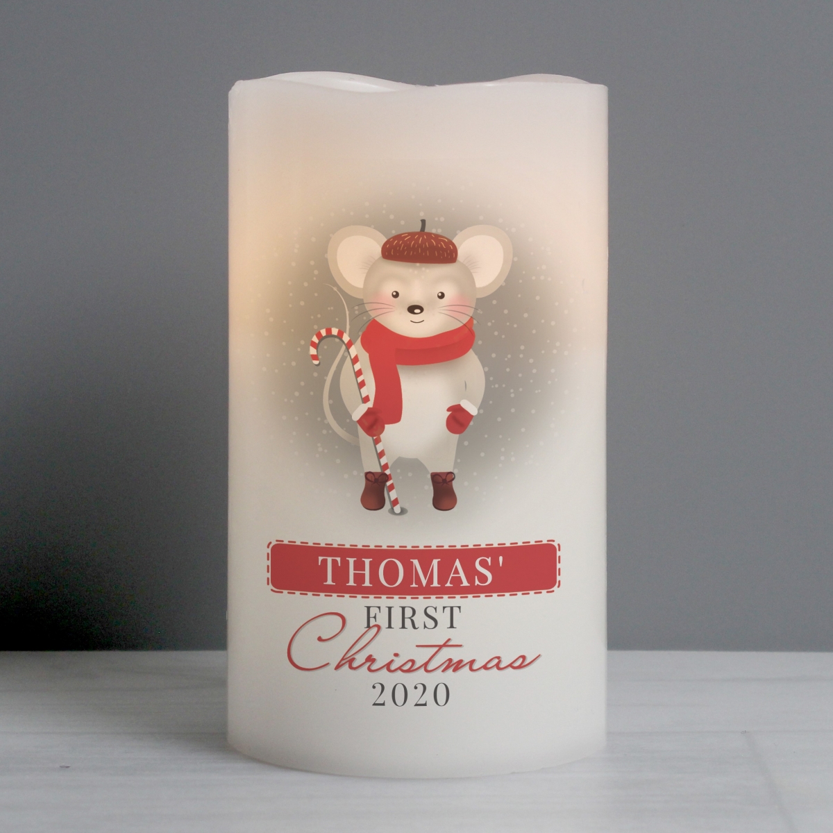 Personalised '1st Christmas' Mouse Nightlight LED Candle