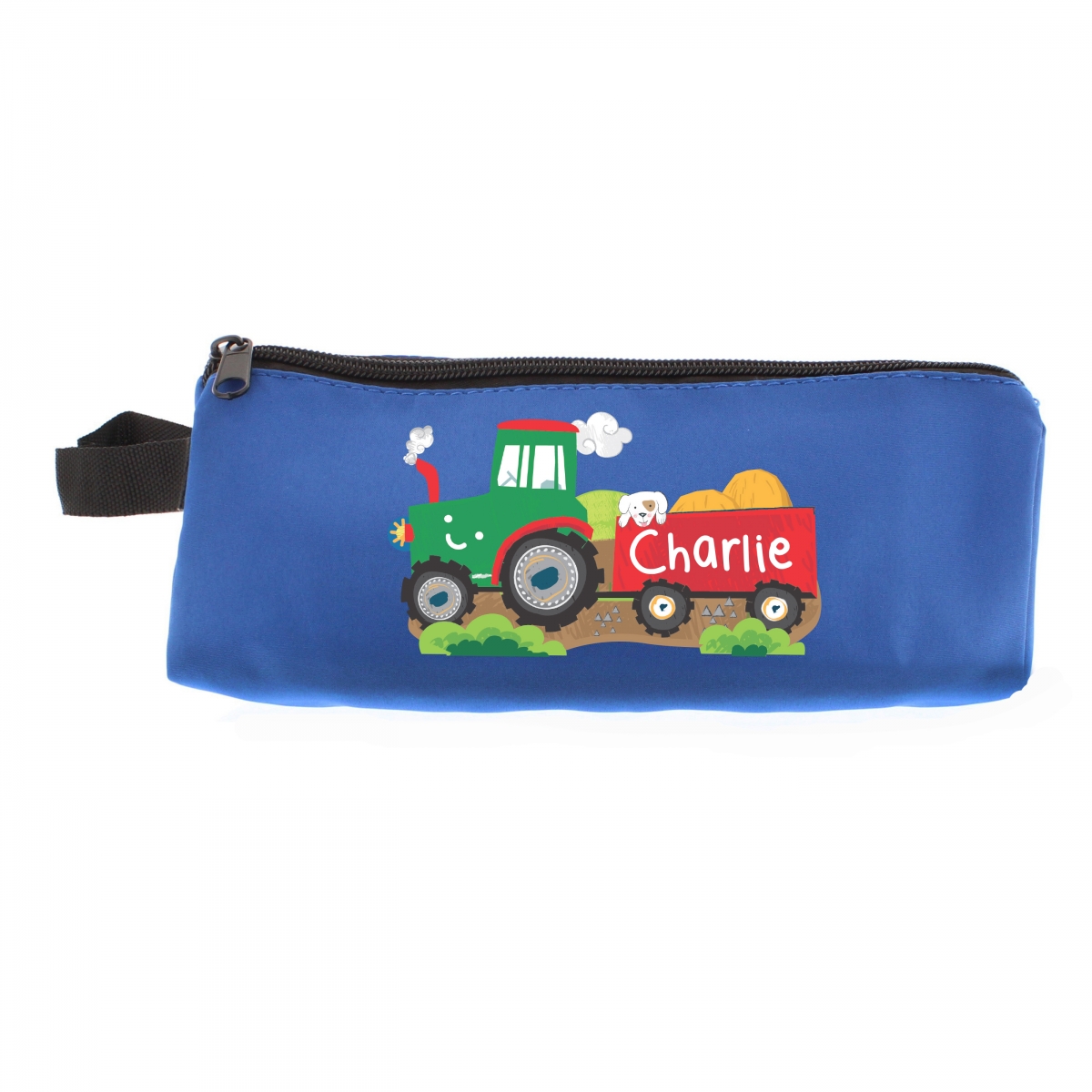 Personalised 'Tractor' Blue Pencil Case